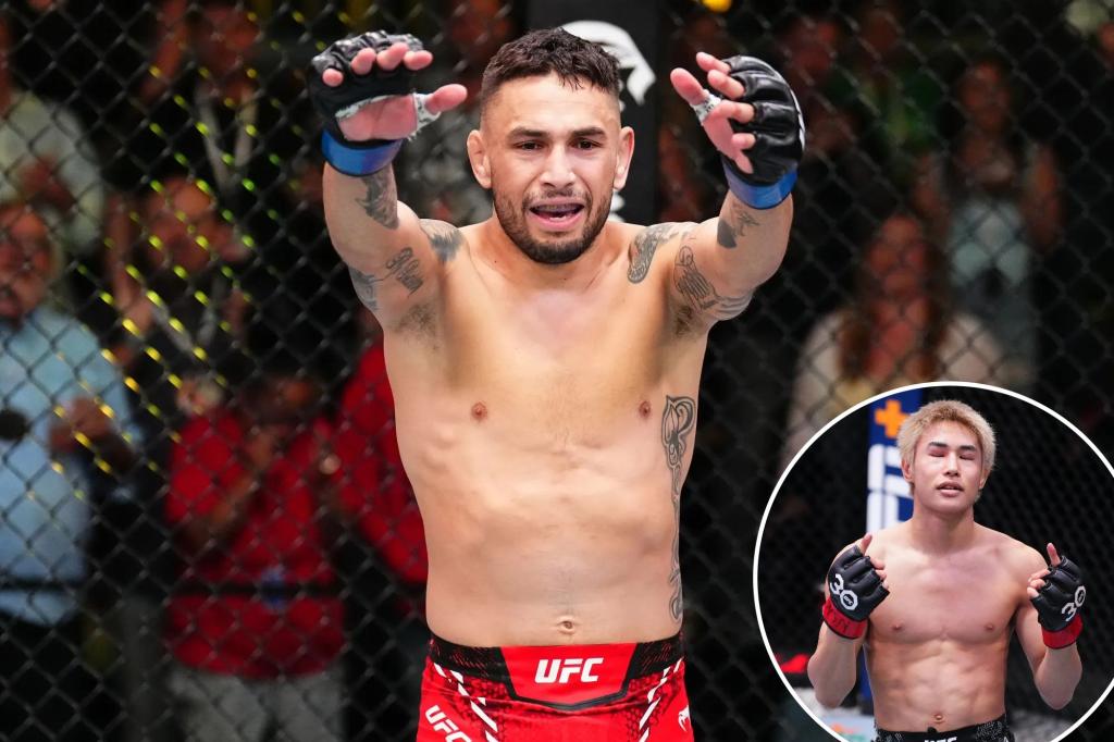nypost's tweet photo. UFC Fight Night odds, predictions: Full card picks and best bets for Perez vs. Taira https://t.co/rxx9ocroQM https://t.co/PQ4YbZpn3v