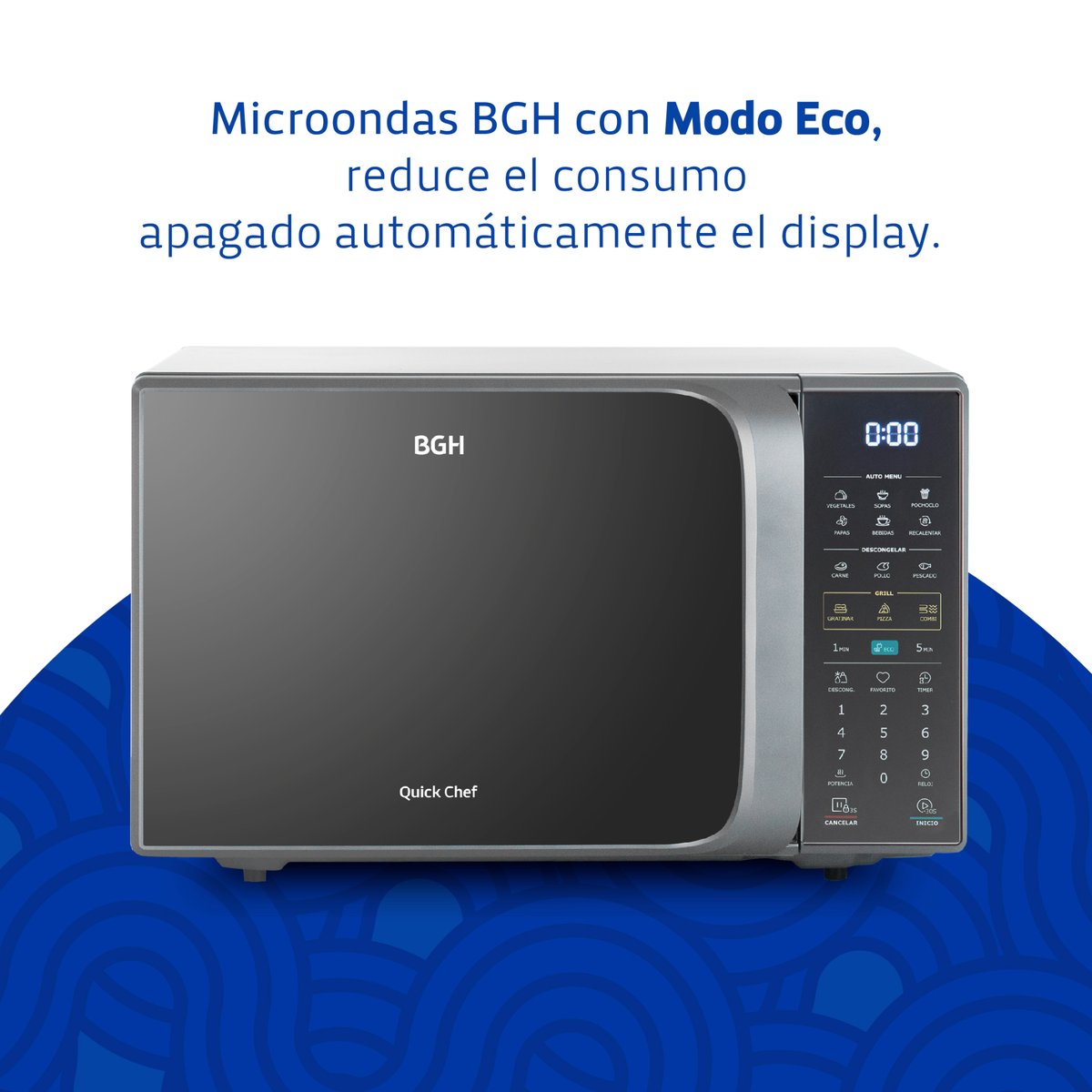 Optimiza tu consumo energético en la cocina con los microondas BGH. 🌍🔋
Con el modo Eco, el display se apaga automáticamente, ahorrando energía sin esfuerzo.

#MicroondasBGH #TuBGH #BGH