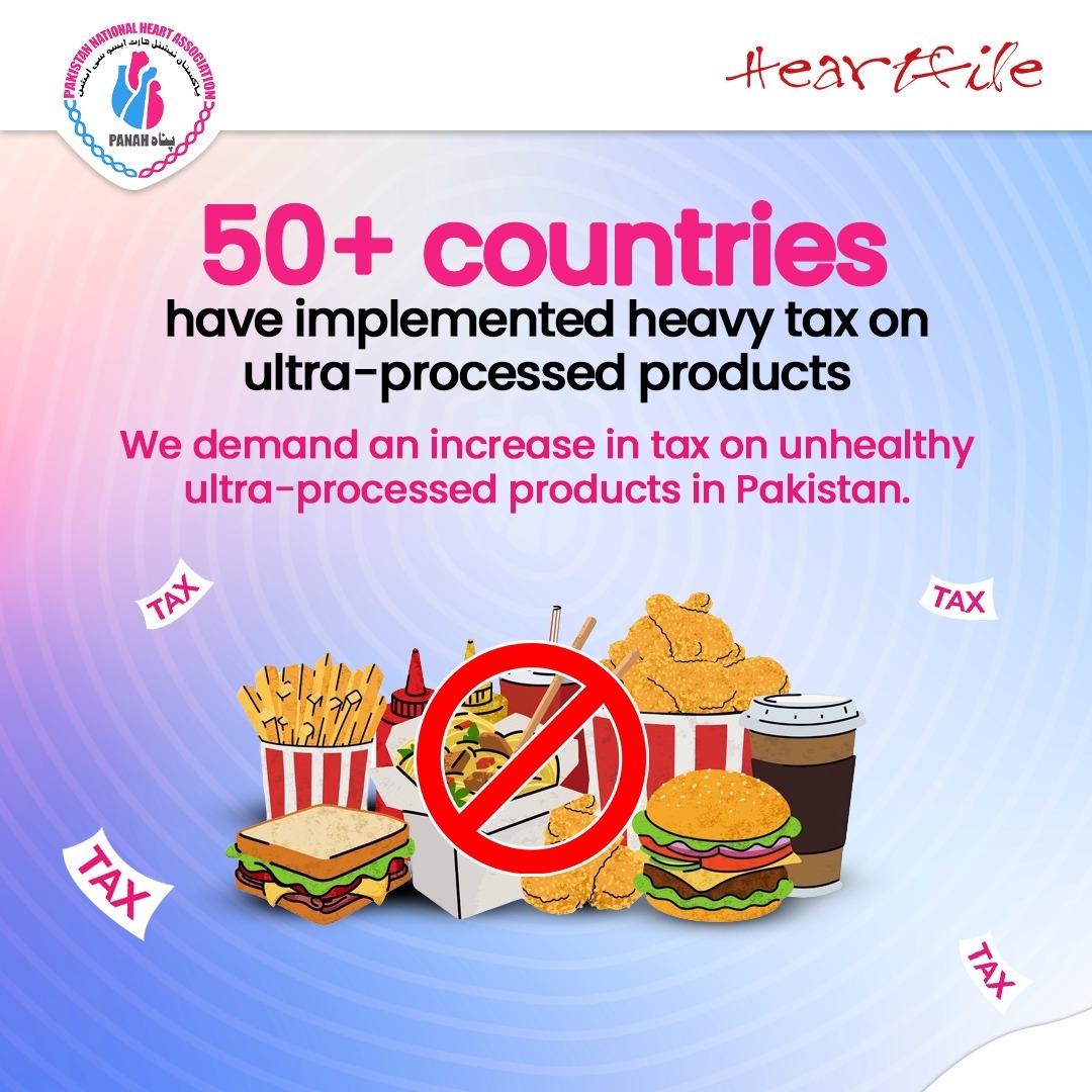 Let's make Pakistan a healthier nation! 
With over 50 countries already leading the way, it's time for us to demand a higher tax on ultra-processed products in the upcoming budget and promote a culture of wellness. 
#HealthyChoices #TaxReform
