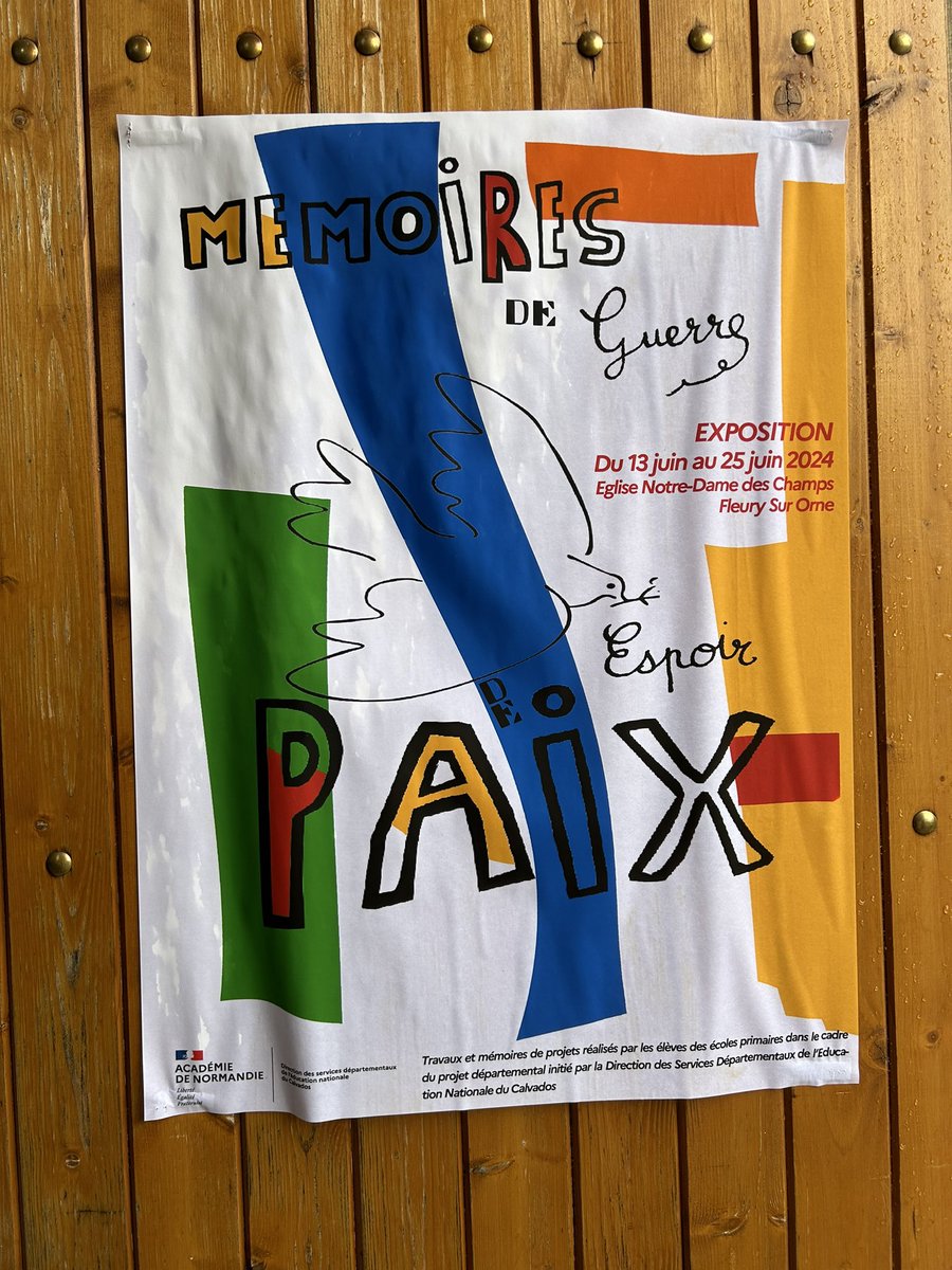 Dsden14's tweet photo. 📢 #DD80 « Mémoires de guerre, espoirs de paix » , une exposition à decouvrir jusqu’au 25 juin #Fleury/Orne  
59 écoles @CalvadosDep @ac_normandie présentent les travaux émouvants et créatifs de leurs élèves 
@daac_normandie @eduscol_HDA @Mission80ans 
À voir à tout prix 👍🏼👏🏼👏🏼 https://t.co/ZGeY1mfgVg
