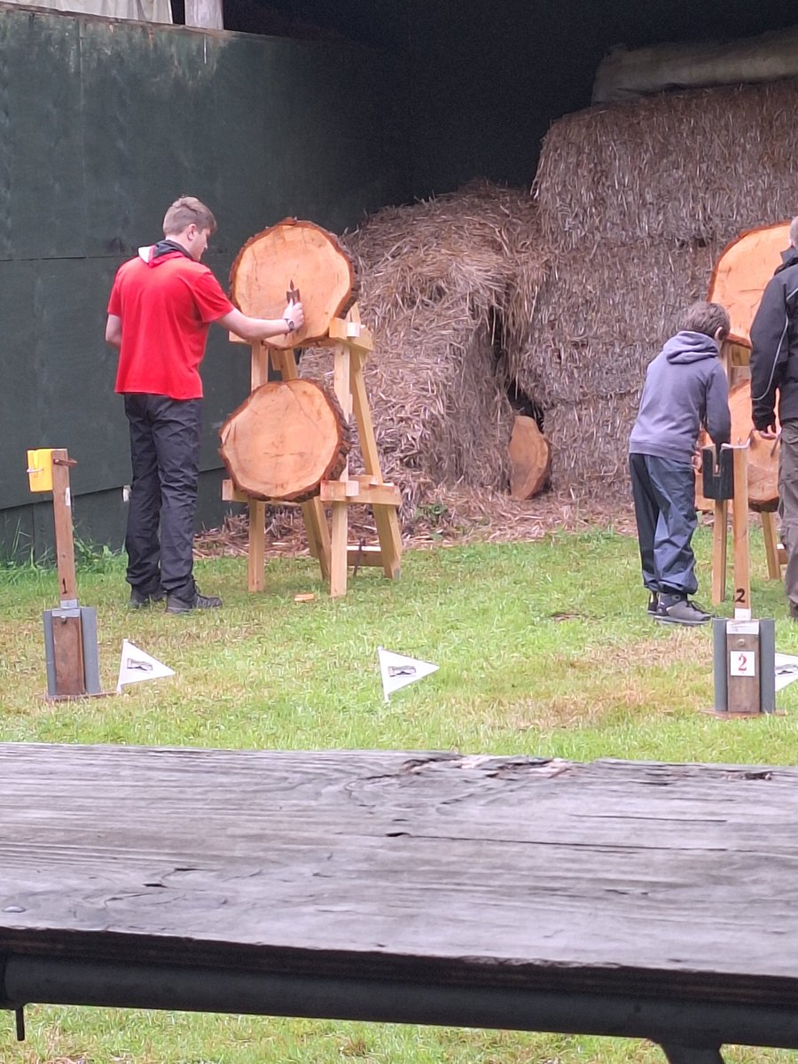 8NWScouts's tweet photo. @WNScouts #LeesWood60 Scouts doing tomahawk throwing, Cubs rifle shooting and Beavers wath watching the birds of prey show https://t.co/loQS6z6NHe