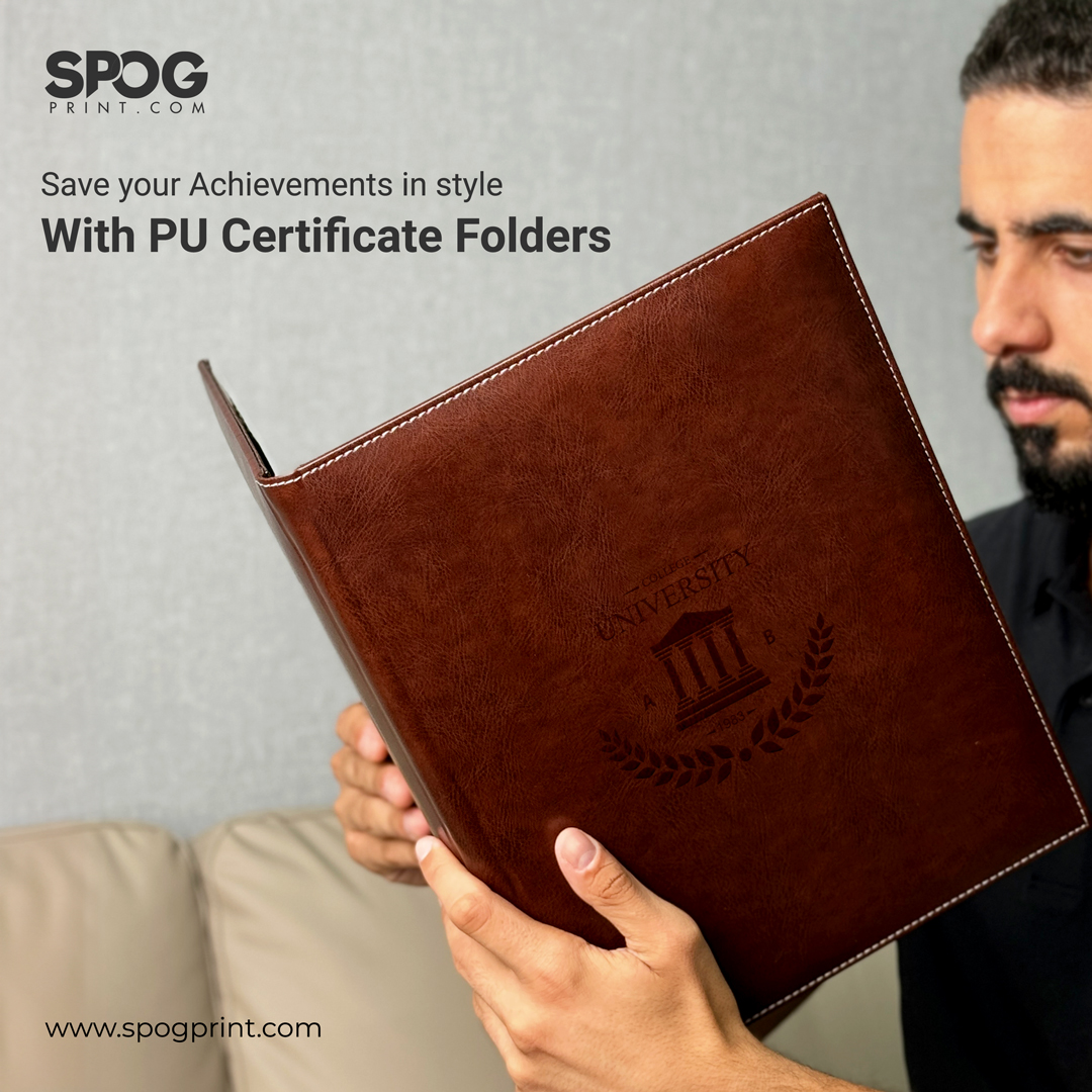 spogprint's tweet image. Catch your identity debossed on premium Polyurethane(PU) Leather Folders and give them a touch of grandeur to carry your certificates and documents.
#spogprint #Printing #printingservices #printmedia #advertising #schoolcertificate #premiumcertificate #folders #leatherfolders