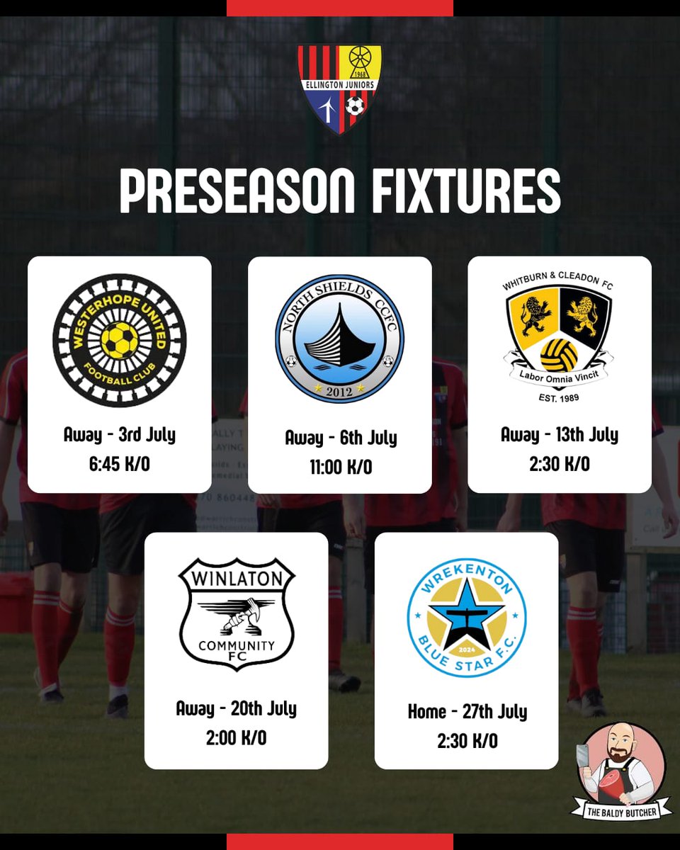 Preseason Fixtures.
Ellington Fc 
#cantwait #northernalliance #timetogolads