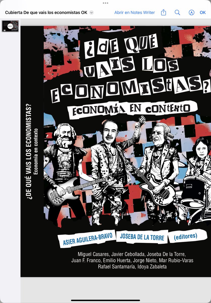 josebadelatorre's tweet image. Y el blog pasó al papel. ¿De qué vais los economistas? Economía en contexto. Lo presentamos este jueves 20 de junio de la mano de @marrubio @JorgeNietoUPNA Emilio Huerta y Asier Aguilera y @josebadelatorre Estáis invitados (hay que inscribirse) docs.google.com/forms/d/e/1FAI…