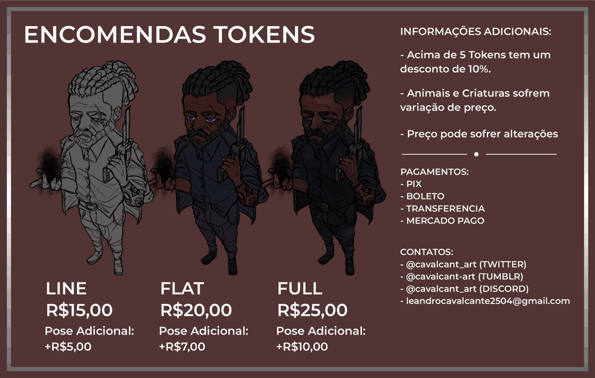 cavalcant_art's tweet photo. Estão abertas novamente as encomendas de Token para RPG com aquela promoçãozinha pra ilustrar sua mesa! https://t.co/jjX89l269j
