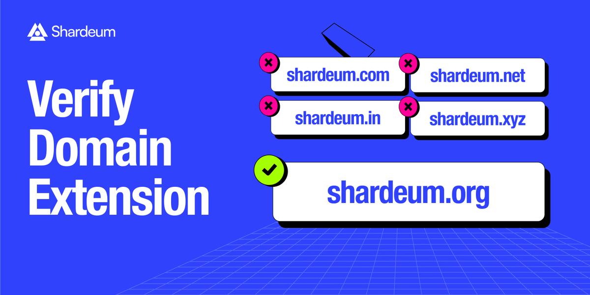 #StaySafeOnline 2️⃣: VERIFY DOMAIN  

Always check the website domain, the official Shardeum website is shardeum.org

Do not trust or interact with any other domains claiming to be Shardeum.