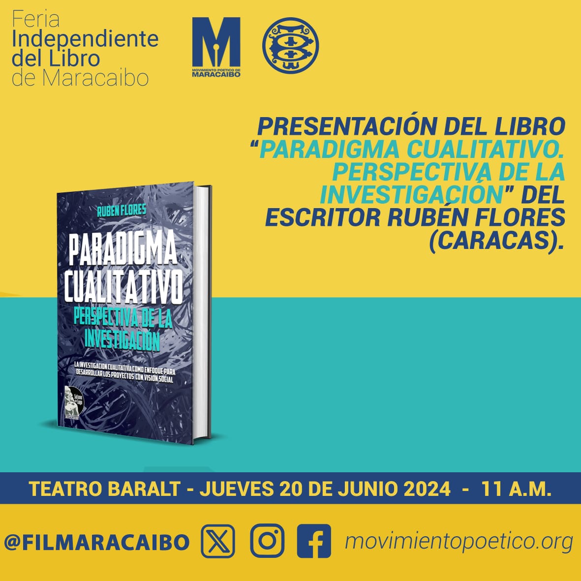 flores_prof's tweet photo. Presentación de mi libro Paradigma Cualitativo Perspectiva de la Investigación. Libro de mi autoría. En Maracaibo, Teatro Baralt https://t.co/6HgkUeh0nR