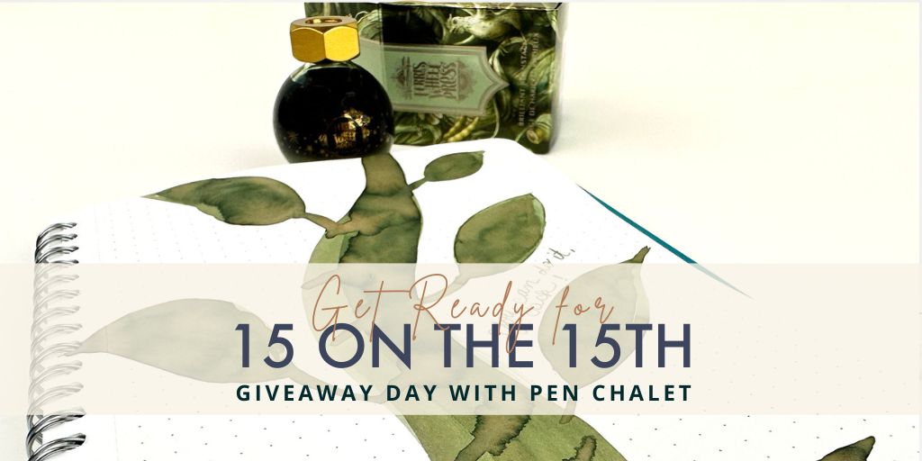 It's time for 15 on the 15th! Don't miss all the fun during our monthly Giveaway Day. Find out what's going on: penchalet.com/15-on-15th/ #FerrisWheelPress #Ink #FountainPenInk #PenChalet #EnterToWin #Giveaway #Pens #Inks