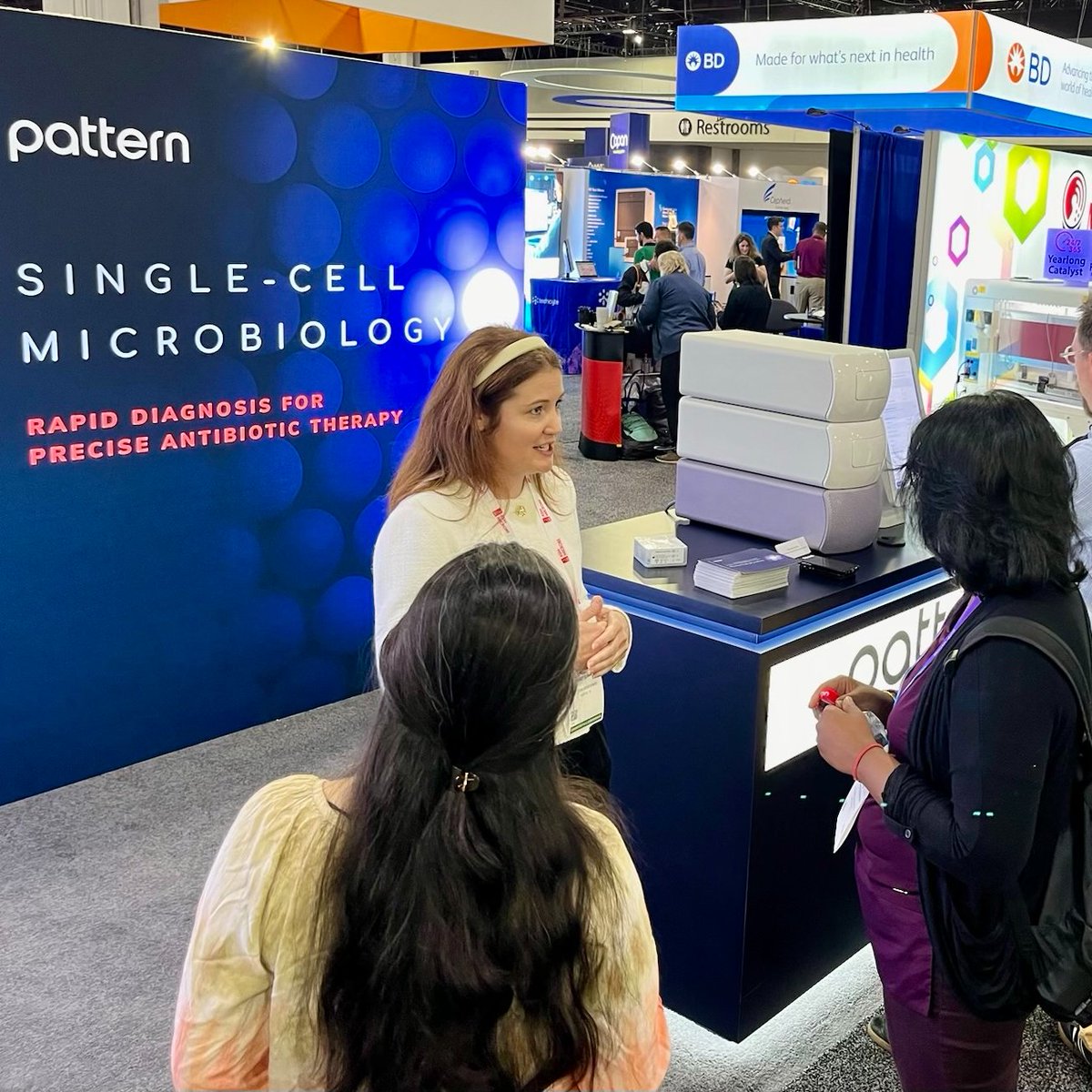 Pattern Bioscience (@patternbio) on Twitter photo Day 2 of our exhibition at #ASMicrobe is underway, and we’re energized by the connections from Day 1. 
Want to learn more about our award-winning single-cell microbiology testing platform? Drop by booth #825 for a live demo and chat with our team. Day 2 of our exhibition at #ASMicrobe is underway, and we’re energized by the connections from Day 1. 
Want to learn more about our award-winning single-cell microbiology testing platform? Drop by booth #825 for a live demo and chat with our team.