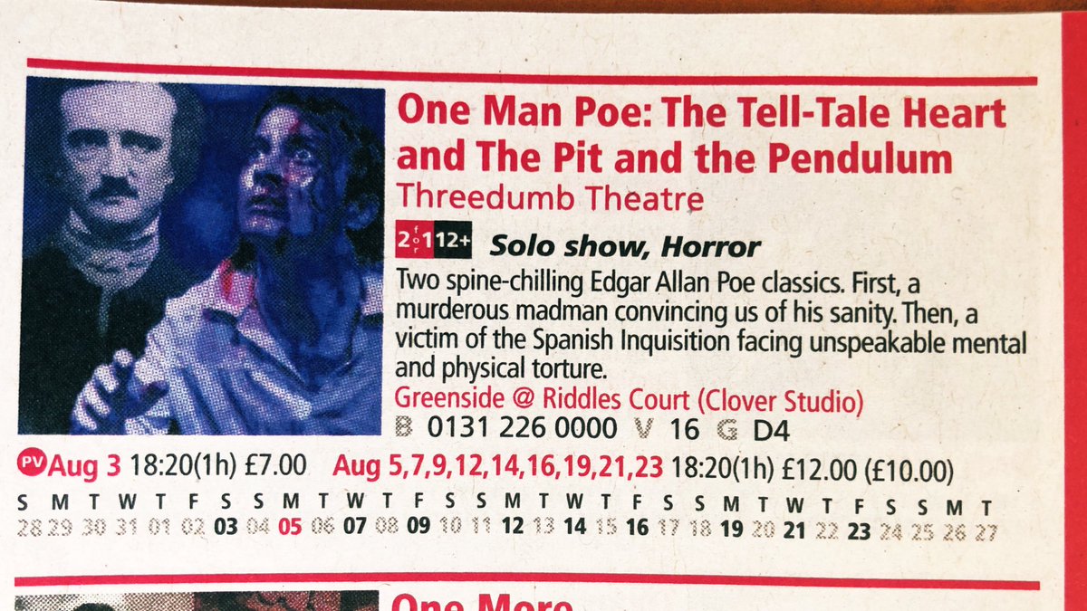 Threedumb Theatre (@3dumbtheatre) on Twitter photo Have you picked up your #edfringe printed programme yet?
Check-out pages 308 + 313 for our 3x registered <a href="/edfringe/">Edinburgh Festival Fringe</a> shows!
Book your tickets in advance via tickets.edfringe.com to avoid any disappointment on the day!
#UnleashYourFringe Have you picked up your #edfringe printed programme yet?
Check-out pages 308 + 313 for our 3x registered <a href="/edfringe/">Edinburgh Festival Fringe</a> shows!
Book your tickets in advance via tickets.edfringe.com to avoid any disappointment on the day!
#UnleashYourFringe