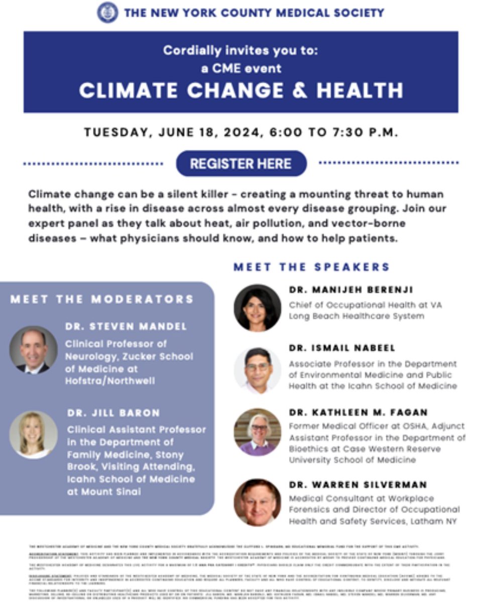 Medical Society NY (@medsocietynys) on Twitter photo Join the <a href="/NYCmedsociety/">New York County Medical Society</a> for a #CME webinar on “Climate Change & Health,” Tues., 6/18 from 6-7:30 PM. The expert panel will discuss the impacts of heat, air pollution, and vector-borne diseases. Info: mssny.org/climate-change… Join the <a href="/NYCmedsociety/">New York County Medical Society</a> for a #CME webinar on “Climate Change & Health,” Tues., 6/18 from 6-7:30 PM. The expert panel will discuss the impacts of heat, air pollution, and vector-borne diseases. Info: mssny.org/climate-change…
