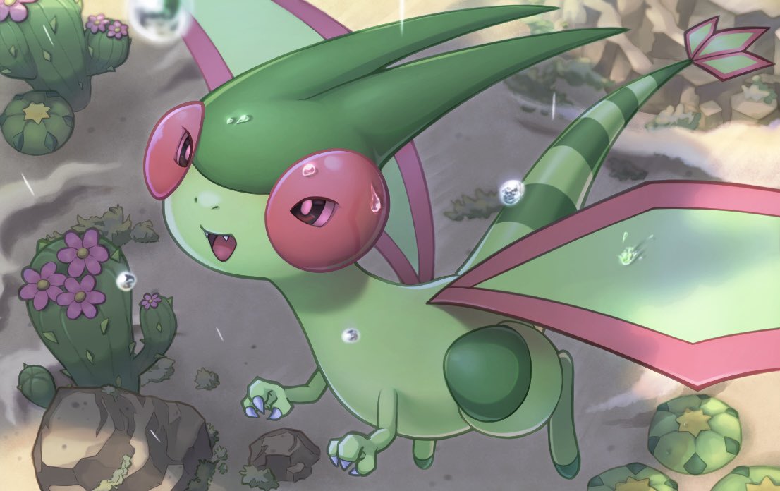 ポケカイラコン参加しました
久々に〆切のある絵を描けて嬉しかった！

荒野の雨とフライゴン
 #PTCGIC2024