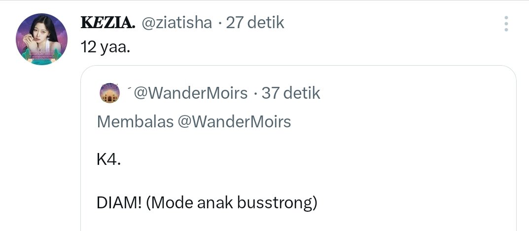 WanderMoirs's tweet photo. Pelit! Pelit! (Cuala pelwit)

Wathunya cuwdah yebih dali cemenit. Caatnya atthu ripil!
Uthuk aka Gisel ceyamat aka apet ayout bebhas dari atthu dhan aka Kezia apet Apps dali Nada. Cilakan aka minta cucu dhan mpeng phada donatulnya ｡˃ ᵕ ˂。

Ocoan celanjutnya puul 21.01 WIB! https://t.co/ZciStDOiUh