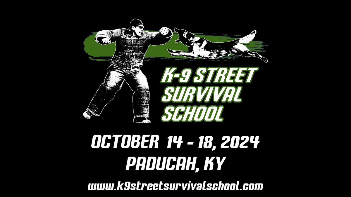 Register NOW  k9streetsurvivalschool.com
Join us Oct 14-18, 2024, in Paducah, KY.
This is a must-attend event for all K-9 handlers looking to enhance their skills and ensure the safety and effectiveness of their K-9 partners in real-world scenarios.

#K9Training #PaducahKY #PoliceK9