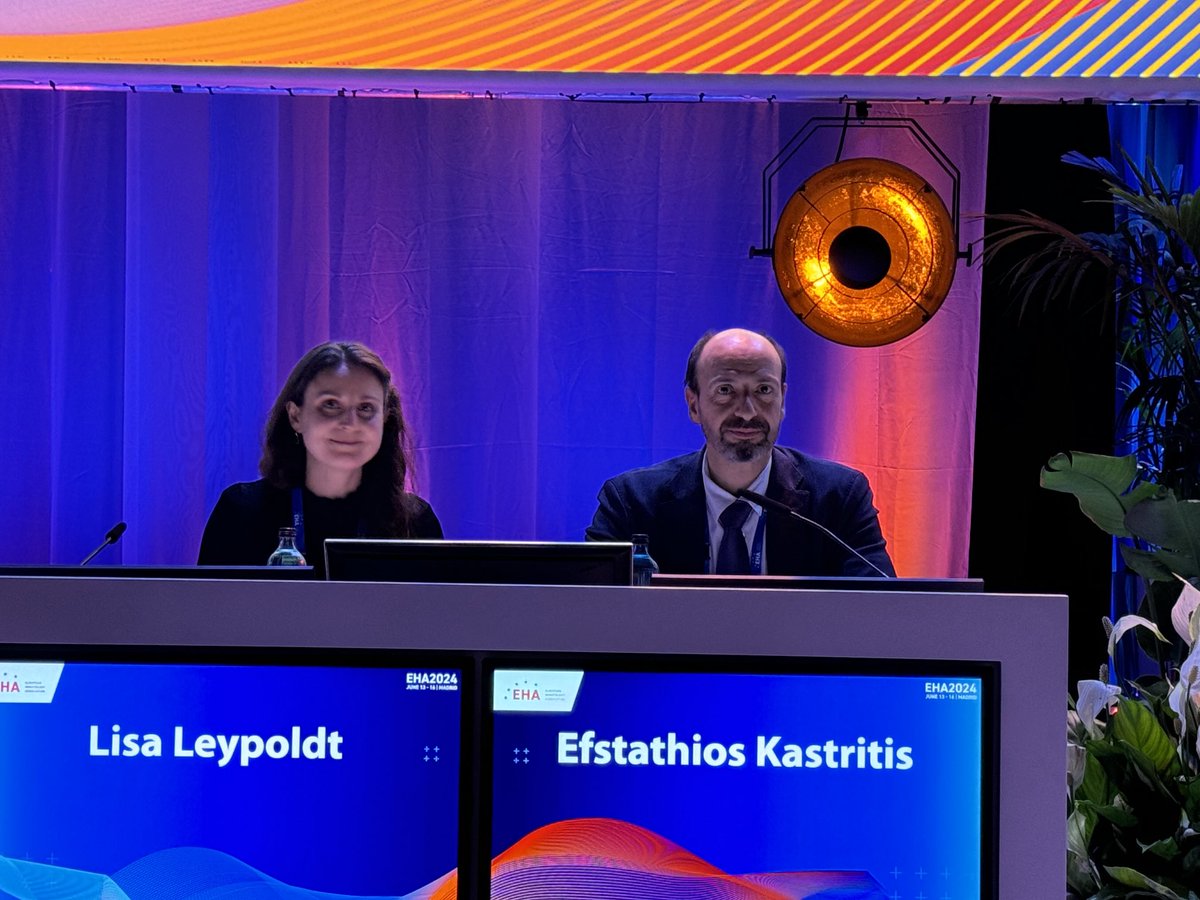 thanosdimop's tweet photo. Stathis Kastritis from our Plasma cell dyscrasia unit chairing the session on CAR T cell treatment of multiple myeloma at EHA 2024 in Madrid https://t.co/51KslAat1c