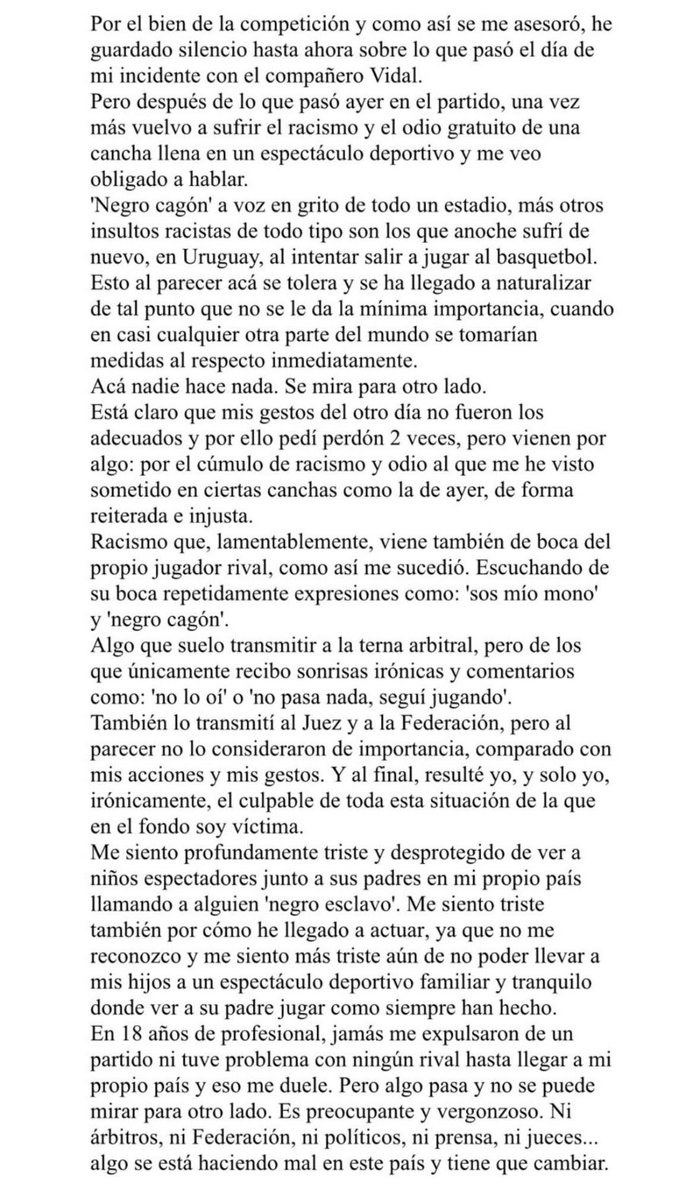 Buysan's tweet photo. 🏀 @jaygranger11 se expresa sobre lo que está viviendo en las finales con @Aguada_oficial y su enfrentamiento con Santiago Vidal. Si lo que denuncia del “Pepo” es real, es grave. Lo de la gente también y es parte de algo que naturalizamos y está muy mal. https://t.co/Tyvtollfh5
