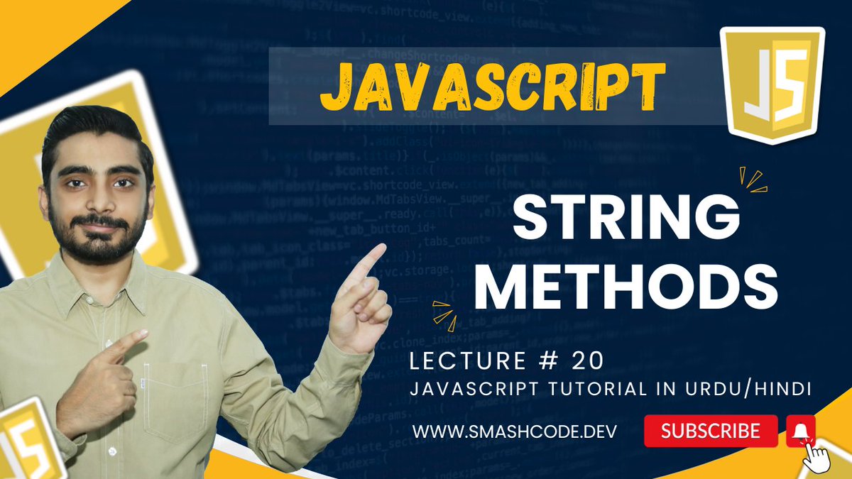 Smashcodedev's tweet image. " STRING METHODS "
(JAVASCRIPT LECTURE 20 ON AIR)🚀🔥✨
#smashcode #letsconnect #smashcodedev #html #WebDevelopment #CodingJourney
#WebDevelopment #html #CodingJourney #css #js
Visit our YouTube channel for full video 🚀✨
Check link in first comment 👇
Follow for more 🚀✨