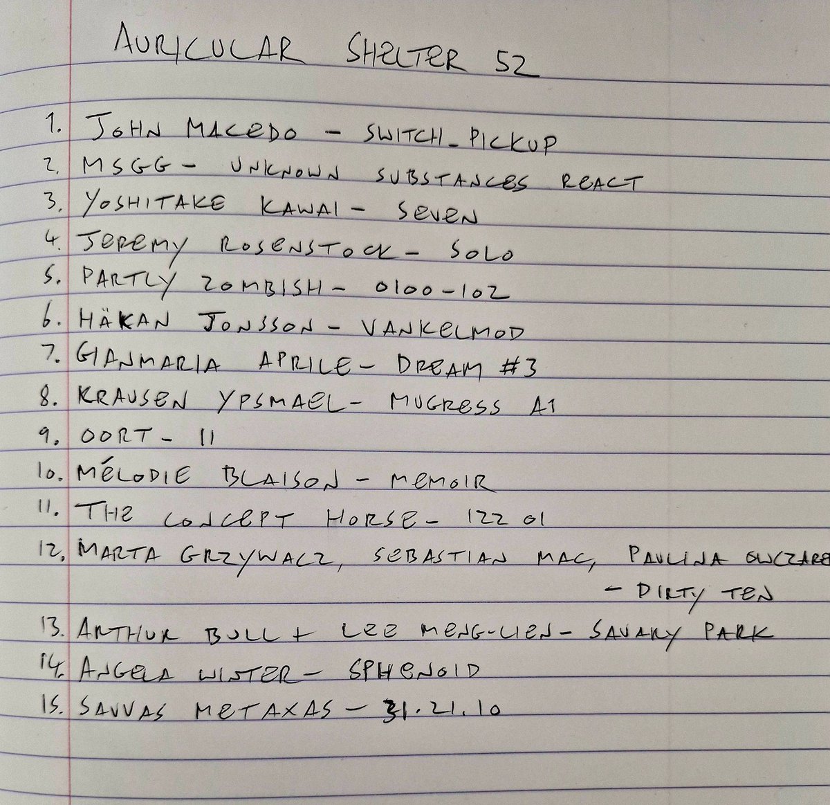 Matt Atkins (@matkinssound) on Twitter photo The new episode of Auricular Shelter airs tomorrow night at 6pm BST on <a href="/listen_camp/">CAMP Radio</a> and features:
@falt_records
<a href="/johnmacedo_/">John Macedo</a>
<a href="/malvernbrume/">Rory Salter / Infant Tree</a>
<a href="/DasaTapes/">dasa tapes</a>
<a href="/SabiTape/">wabi-sabi tapes</a>
@HardReturnLabel
<a href="/inverzmusic/">Savvas Metaxas</a>
<a href="/steepgloss/">𝚂𝔱𝒆є𝕡 𝔤l𝐎ˢѕ</a>
Hopefully see you there! The new episode of Auricular Shelter airs tomorrow night at 6pm BST on <a href="/listen_camp/">CAMP Radio</a> and features:
@falt_records
<a href="/johnmacedo_/">John Macedo</a>
<a href="/malvernbrume/">Rory Salter / Infant Tree</a>
<a href="/DasaTapes/">dasa tapes</a>
<a href="/SabiTape/">wabi-sabi tapes</a>
@HardReturnLabel
<a href="/inverzmusic/">Savvas Metaxas</a>
<a href="/steepgloss/">𝚂𝔱𝒆є𝕡 𝔤l𝐎ˢѕ</a>
Hopefully see you there!