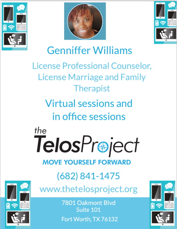 Transform Your Life with Virtual Therapy! Genniffer is dedicated to helping you navigate life's challenges with personalized care. Whether you prefer the convenience of virtual sessions or like in-office, Genniffer is here to support your journey.
Call (682) 841-1475