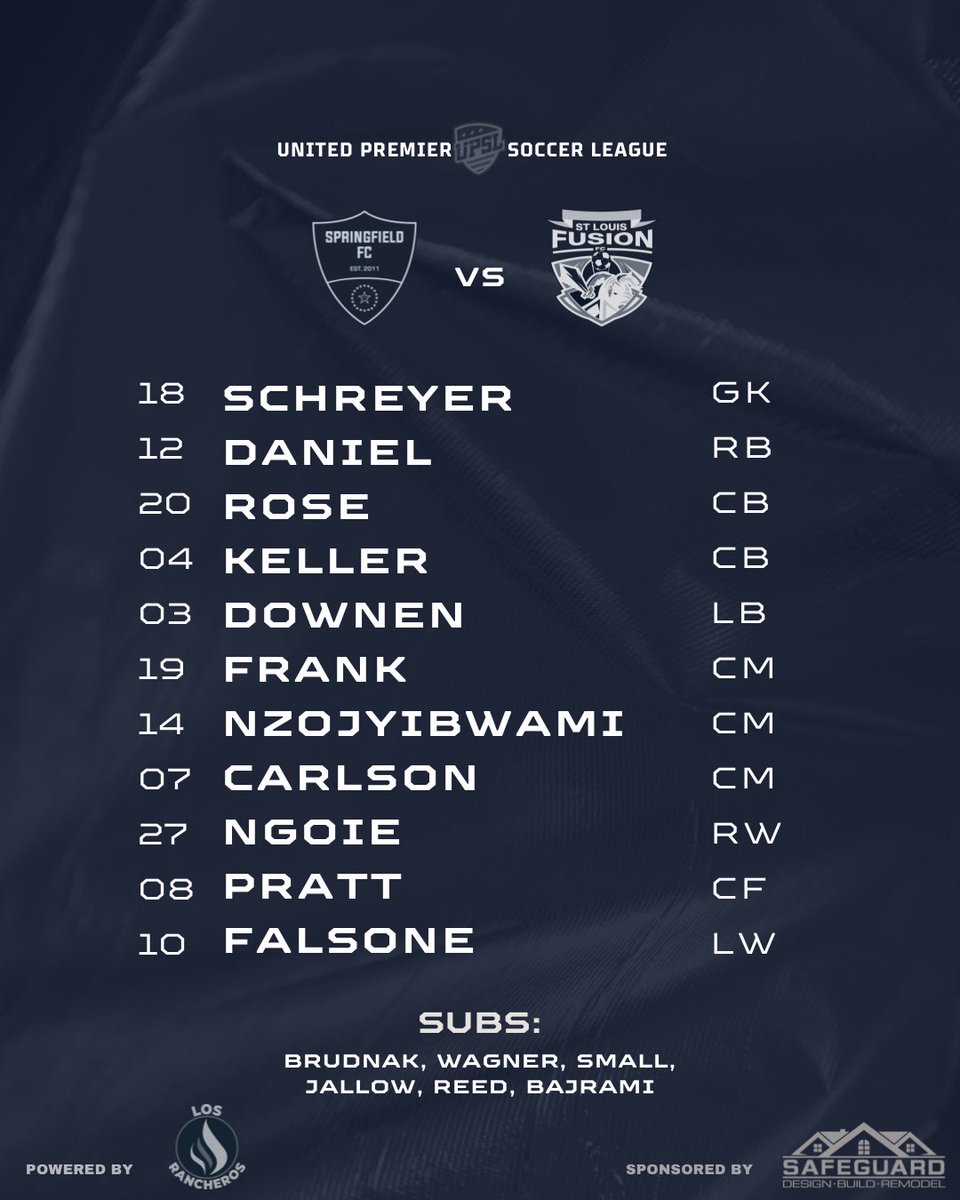SpfldFC's tweet image. Your #SpringfieldFC Starting XI this afternoon🔥

#UpTheStags🦌