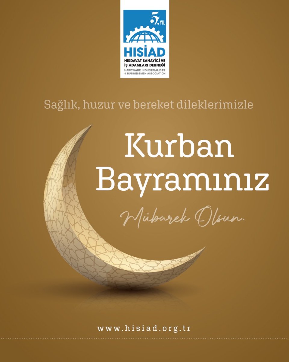 Kurban Bayramının; ailelerimize, milletimize, sektörümüze, İslam âlemine ve tüm insanlığa hayırlar getirmesini diliyor, bayramınızı en içten dileklerimizle kutluyoruz.

HISİAD YÖNETİM KURULU

M: genelsekreter@hisiad.org.tr
W: hisiad.org.tr

#HISİAD #KurbamBayramı #Mesaj