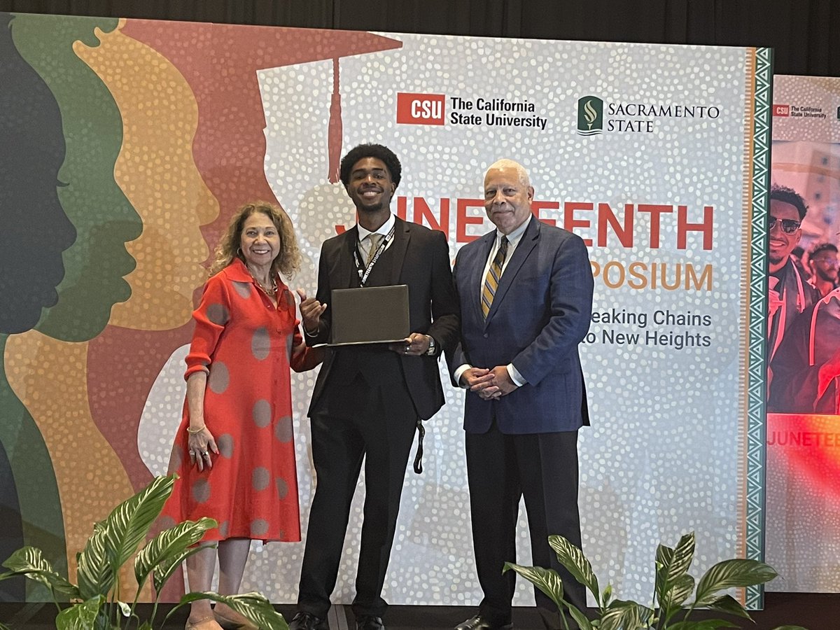 WHAT A TIME we had in Sacramento. Thanks <a href="/sacstate/">Sacramento State</a> for hosting us at the Juneteenth Symposium. Congrats <a href="/CSUDHPrezParham/">Thomas A. Parham</a> on your deserved recognition and congrats to Armand Egere for being chosen to receive the Black Student Success Scholarship. #csujuneteenth