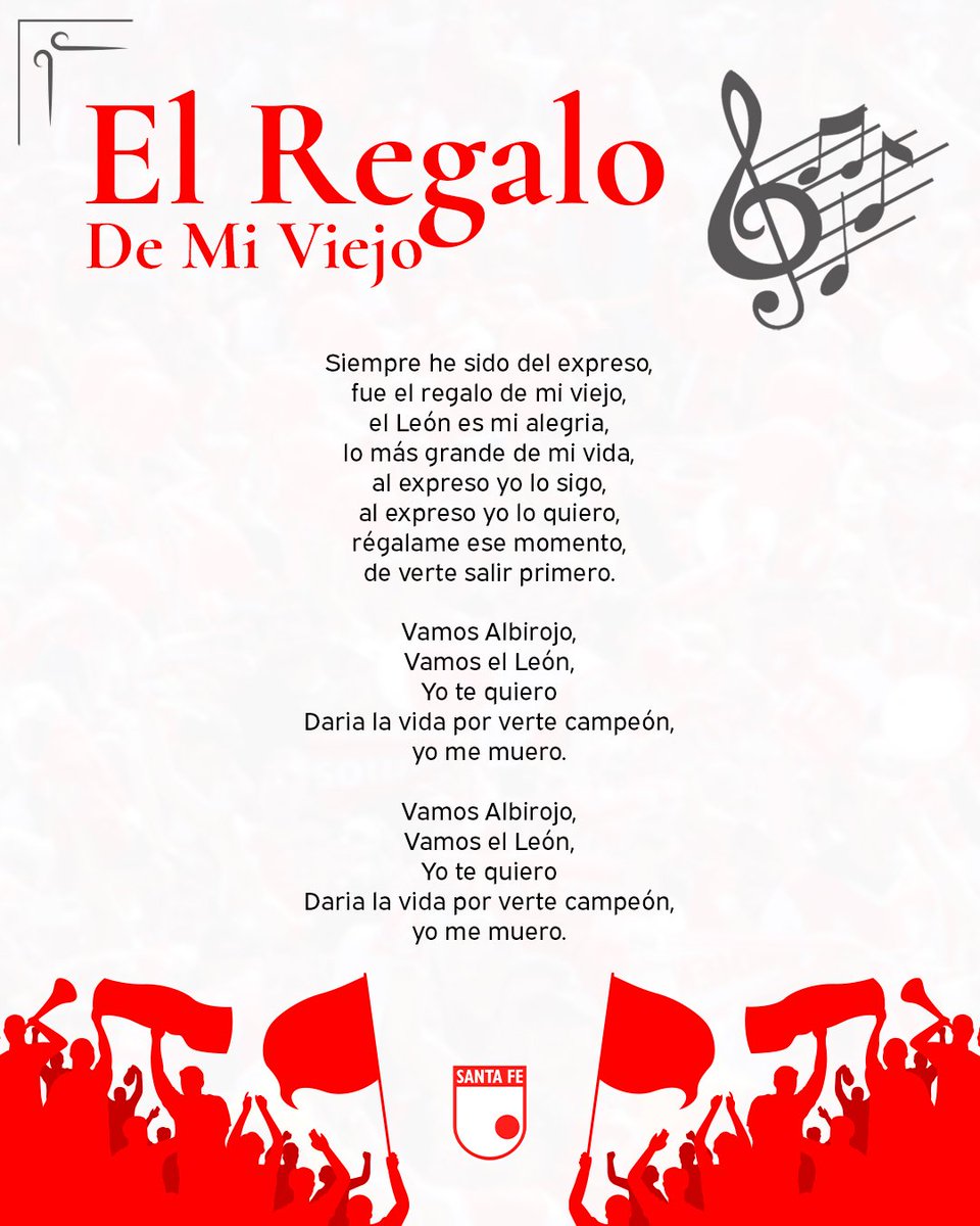 SantaFe's tweet photo. Este temón 🎶 se canta a todo pulmón y desde el corazón 🫀...

#VamosSantaFe 🇮🇩 https://t.co/MQkhdG45e1