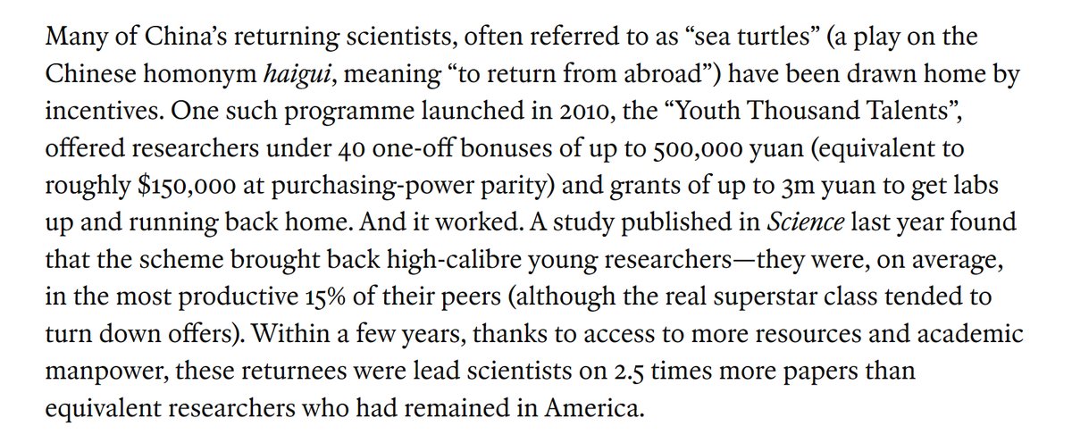 sciencekaKida's tweet photo. @dhume From the same essay: looks like this is the main motivator for "reverse brain-drain". https://t.co/jxjCfPH5ht