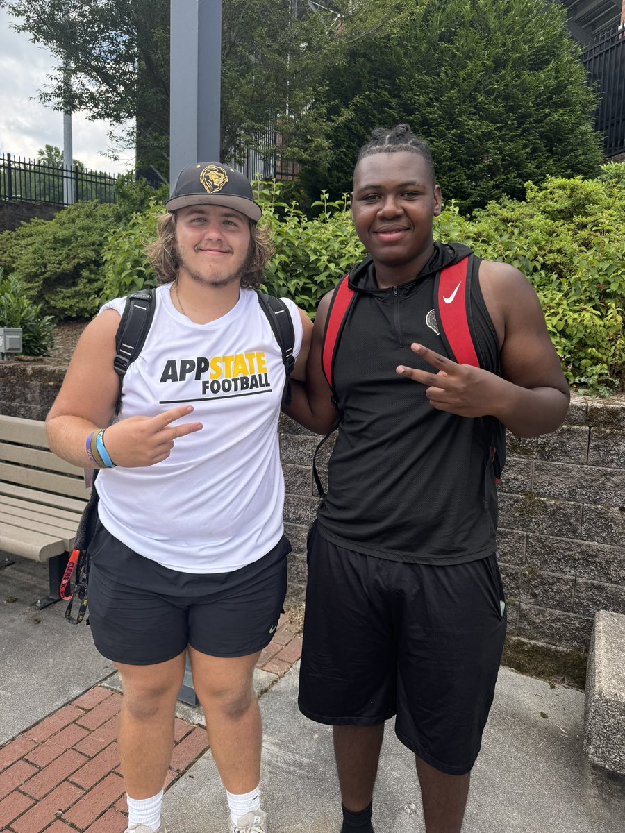 BrettMorgan50's tweet photo. Had a great time @AppState_FB camp this morning. Finished 2nd in the last man standing competition which was best for my class. Thank you @lgware and @BrianHainesb for having me, can’t wait to be back! @GldLionFootball @pepman704 @KohlsSnapping @RecruitCleveCo @dscott43app1 https://t.co/7sEqLpHdNC