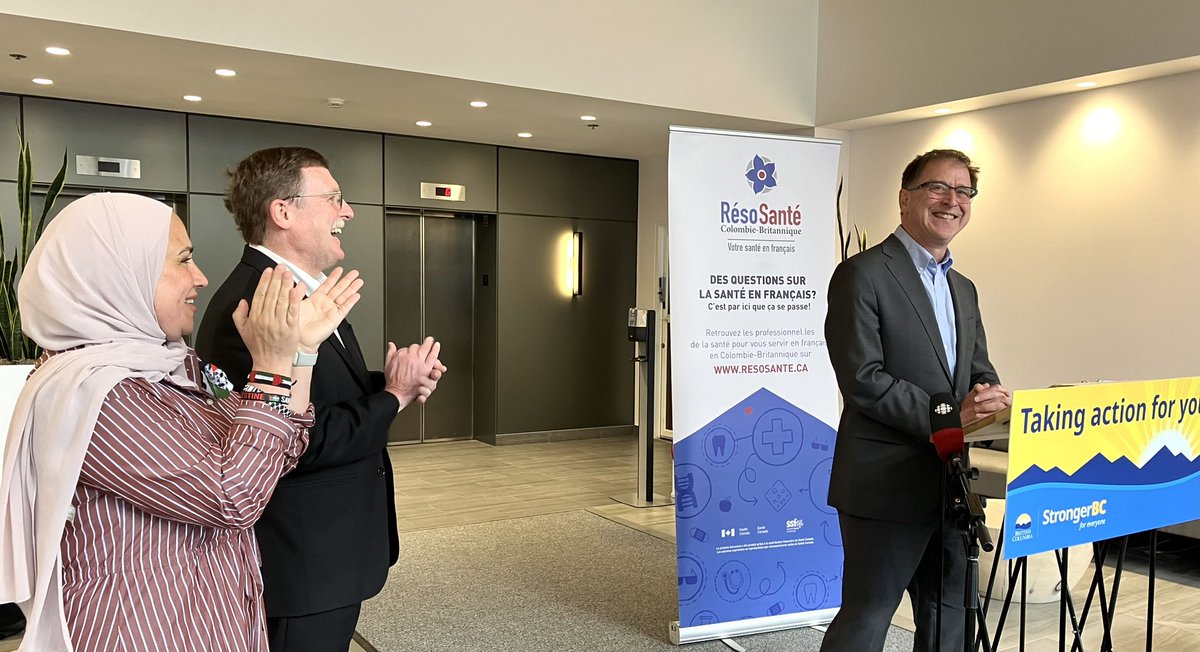 adriandix's tweet photo. Le premier centre de santé communautaire francophone de la Colombie-Britannique aidera les francophones à accéder à des services de soins primaires sur lesquels ils peuvent compter - un partenariat entre le ministère de la Santé et @resosante en collaboration avec @VCHhealthcare https://t.co/L0Obs4CF21
