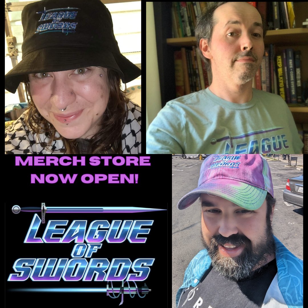 The League of Swords has new merch for you! Grab a T-shirt, baseball hat, bucket hat, water bottle and much more! Head to leagueofswords.com!