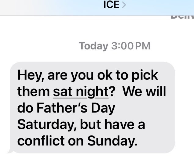 coparentingmeh's tweet photo. Advice Needed.

I haven’t said a negative word about their dad EVER but I don’t know how to explain this. He’s ditching his boys on Father’s Day.

They can’t at least stay overnight to feed him breakfast in bed?

@COParentsMatter @CoParentingIntl @coparenting101
@coparentinginfo https://t.co/1vFEUNIx5A