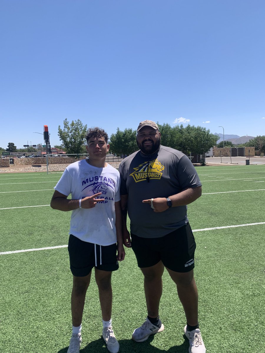 Huge thanks to <a href="/CoachKT76/">Kenneth Trezvant</a> for coaching me up, had a great time showcasing my skills at the <a href="/WNMUFootball/">WNMU Mustang Football</a> camp! <a href="/Angrybirdfb/">Aaron Ocampo</a> <a href="/emflores413/">E. Matt Flores</a> <a href="/PrepRedzoneNM/">Prep Redzone New Mexico</a> <a href="/coach_bhickman/">Billy Hickman</a> <a href="/CoachJamesLee/">James Lee</a>