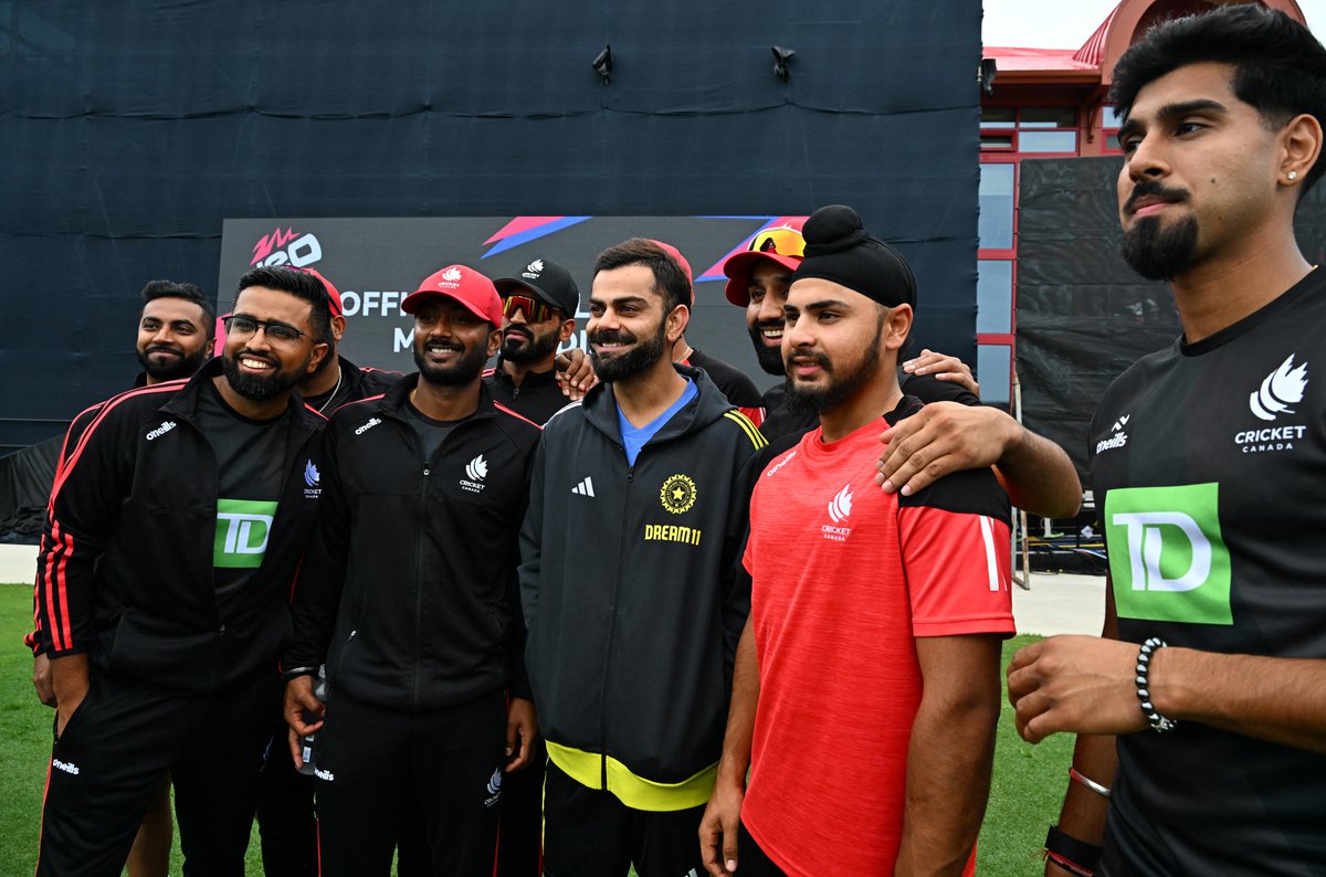 T20WorldCup's tweet photo. Memories made 🫶 📸

#INDvCAN #T20WorldCup https://t.co/qtWYHJeW9q