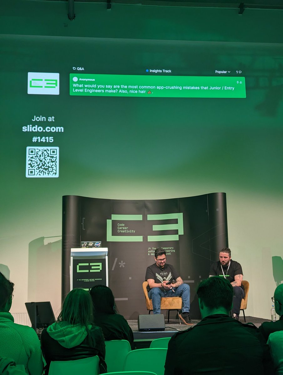 keiwriteshere's tweet photo. @neciudan 's talk; "Pixels, Promises and Panic: Production Horror Stories" has opened my eyes to the dangers of improper testing, insufficient alerting and general not-good-enoughness across the Dev pipeline. Junior Devs- take heed!
Find more at #C3DevFest! https://t.co/sxHZhhWGlB