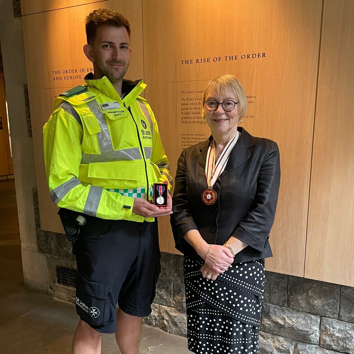 Good day out providing paramedic cover for Trooping the Colour with <a href="/stjohnambulance/">St John Ambulance England</a>💂🏼

<a href="/SJALondonCRU/">SJA London CRU</a> were out in force,  keeping the public safe 🚑🚲

Afterwards, our team were able to receive our Coronation medals. I think the King’s birthday was a good day to do it!🎖️