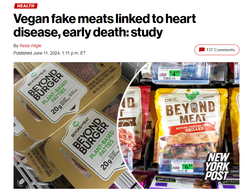 WallStreetMav's tweet photo. Avoid this fake meat that people like Bill Gates are pushing. It is horrible junk. https://t.co/isX3LOpHAn