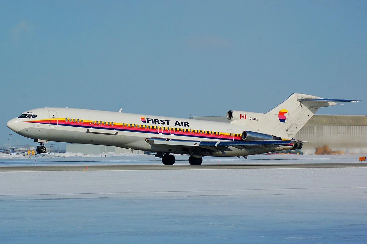 n194at's tweet photo. First Air 
Boeing 727-233C C-GXFA
YUL/CYUL Aéroport international Montréal-Dorval
February 2008
Photo credit Pierre Lacombe 
#AvGeek #Airline #Aviation #AvGeeks #Boeing #B727 #FirstAir #YUL #Montreal https://t.co/LRfVi89rhm