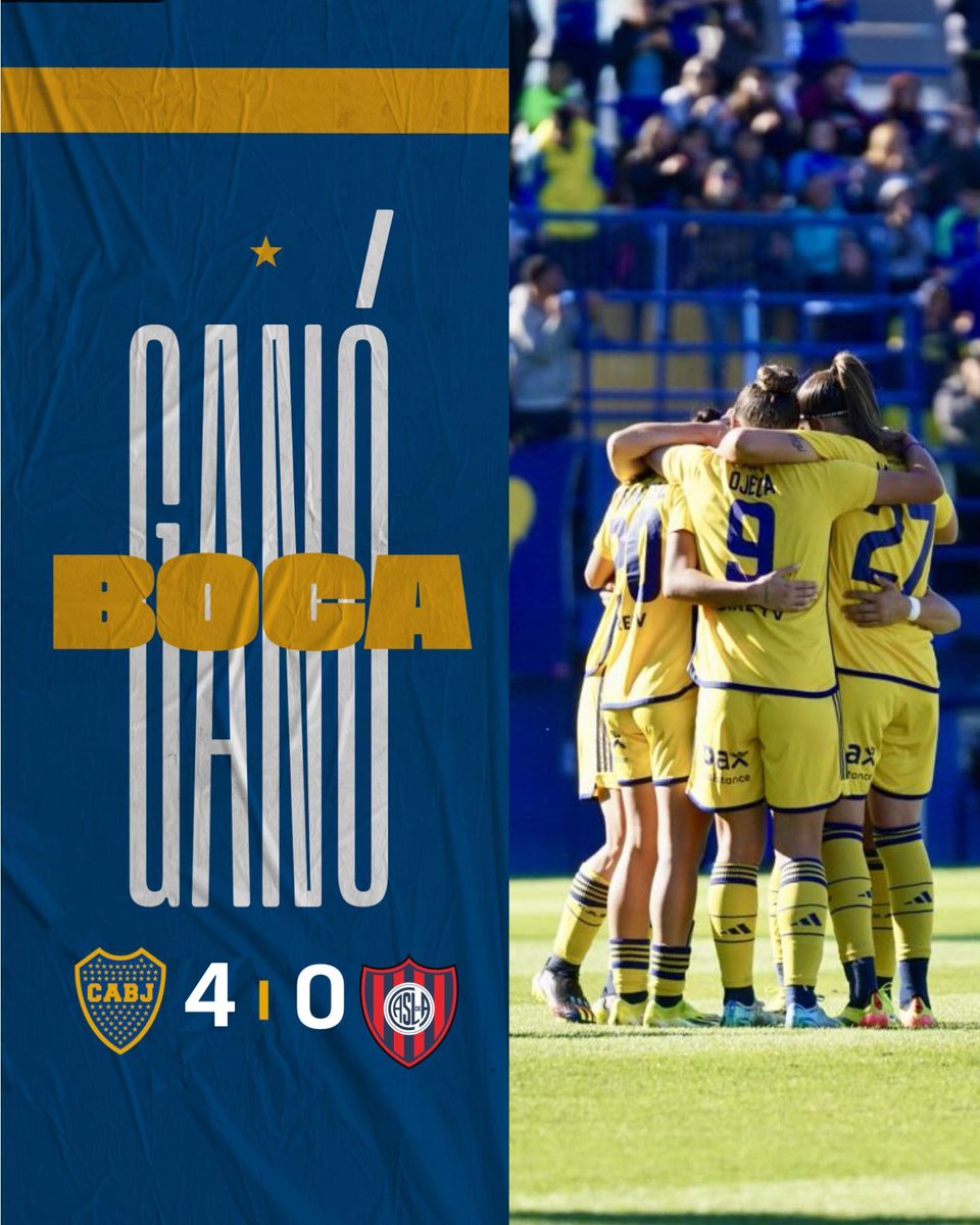 🔚 ¡GANÓ 𝘽𝙊𝙊𝙊𝘾𝘼𝘼𝘼!

#Boca 4 - San Lorenzo 0 

☑ Goles: Dos Santos, Ojeda, Stabile y Arias

#VamosGladiadoras ⚔️
#DaleBoca 🔵🟡🔵