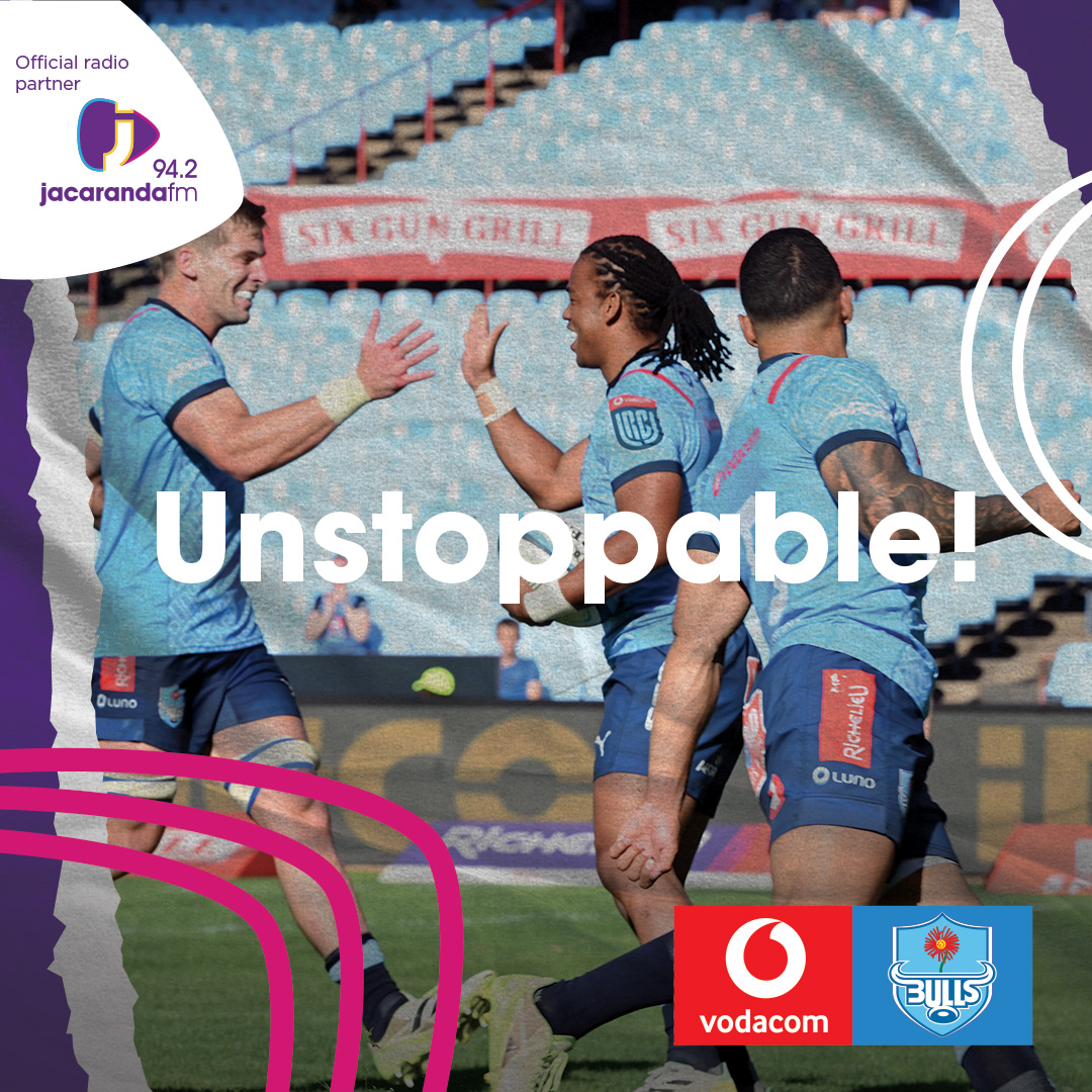 jacarandafm's tweet photo. Victory is ours! The phenomenal @BlueBullsRugby march into the finals! π
Thanks to all the fans who stood by our team β your support made all the difference!
#BullsCharge #BacktheBulls https://t.co/Y2crw4nLFp