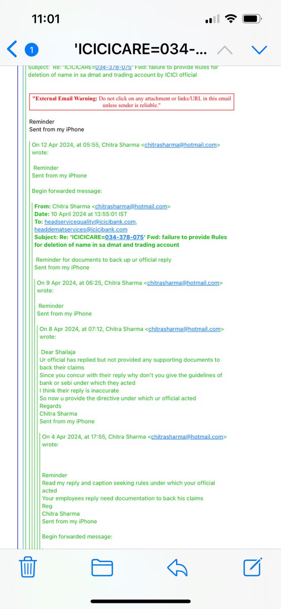 Chitra Sharma (@chitrajaypee) on Twitter photo <a href="/ICICI_Direct/">ICICI Direct</a> as per ur post on X . Pl go thru d reply of 12.02.24 where no ruleswhich required forcibly closing trading account held in single name and dmat . Y icici is protecting fraud employees and challenging mycomplaint. Don’t defend d indefensible <a href="/ICICI_Direct/">ICICI Direct</a> as per ur post on X . Pl go thru d reply of 12.02.24 where no ruleswhich required forcibly closing trading account held in single name and dmat . Y icici is protecting fraud employees and challenging mycomplaint. Don’t defend d indefensible