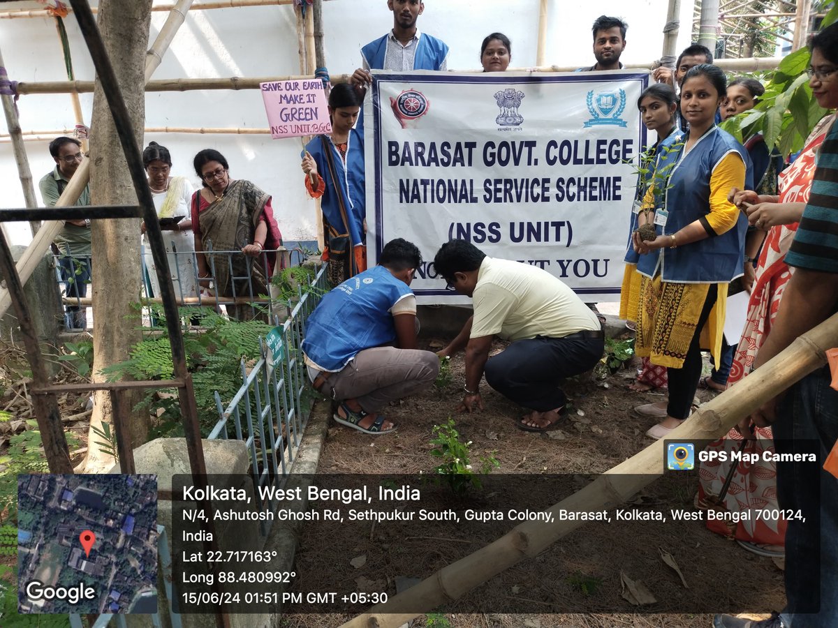 nssbgc_unit's tweet photo. #NSS Unit of #Barasat Govt. College in collaboration with 'Environment Protection &amp; Nature Cell'(BGC) observed #worldenvironmentday‌ &amp; organized #Tree Plantation programme in college premises on 15.06.2024.

@rdnss_kolkata 
@_NSSIndia 
@YASMinistry https://t.co/mpfRAcbuGT