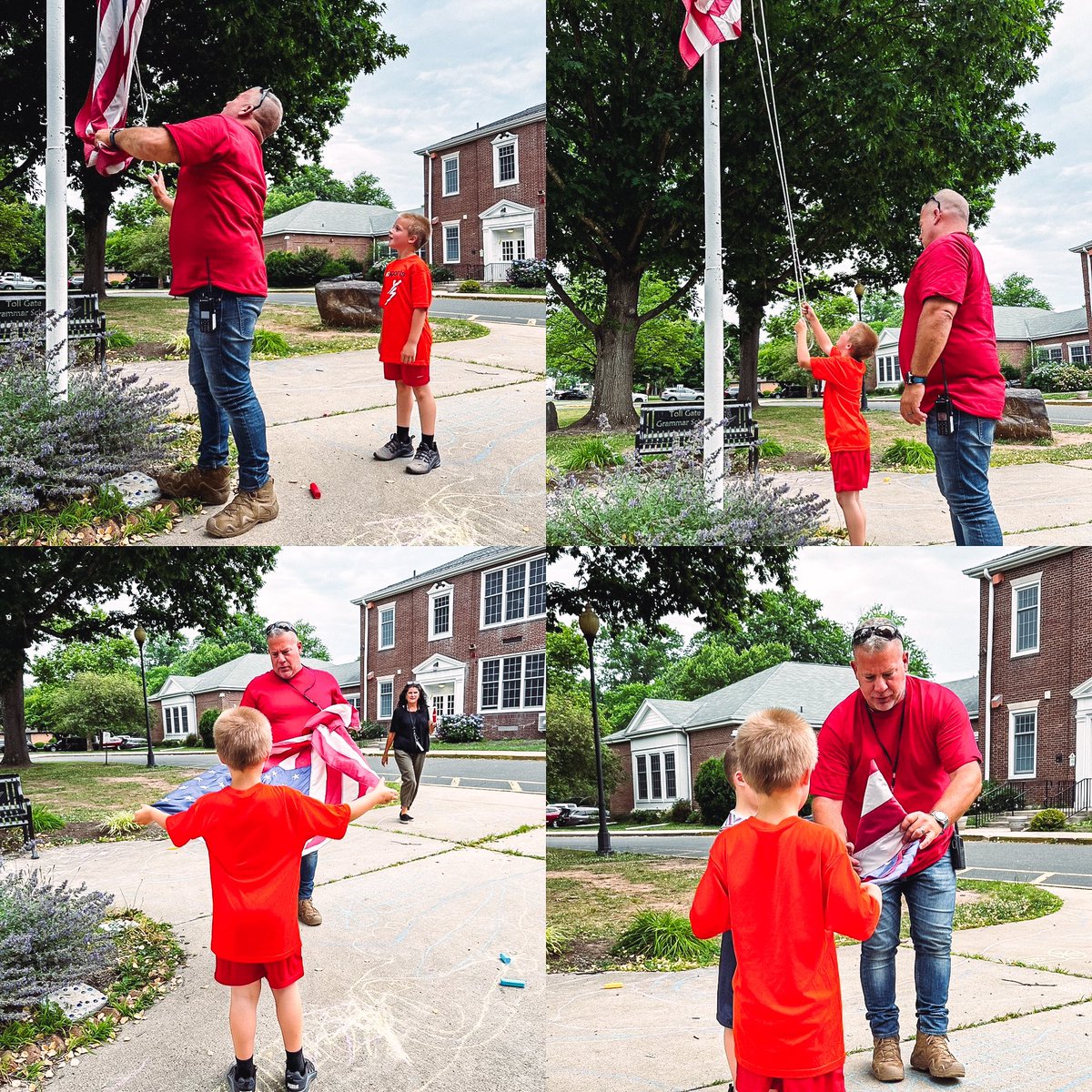 What a special treat be able to help Mr. C take down and fold the flag on Flag Day! ❤️🐊 <a href="/Dr_BethHoffman/">Beth Hoffman</a>