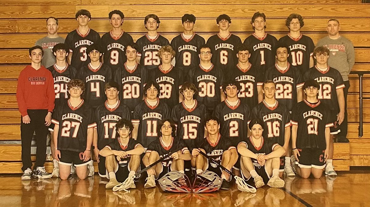 Congratulations to the 2024 Clarence Varsity Lacrosse team on a great season, ending as the Section 6 Class B League Champions, as well as earning the NYSPHSAA Team Scholar Award. Of our 27 players, 18 made scholar athlete representing our school and team well.