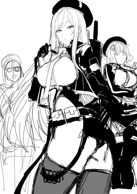 去年のフォルダ漁ってたらなんか描き切ってなかったボツラフいっぱいあったので #NIKKE 