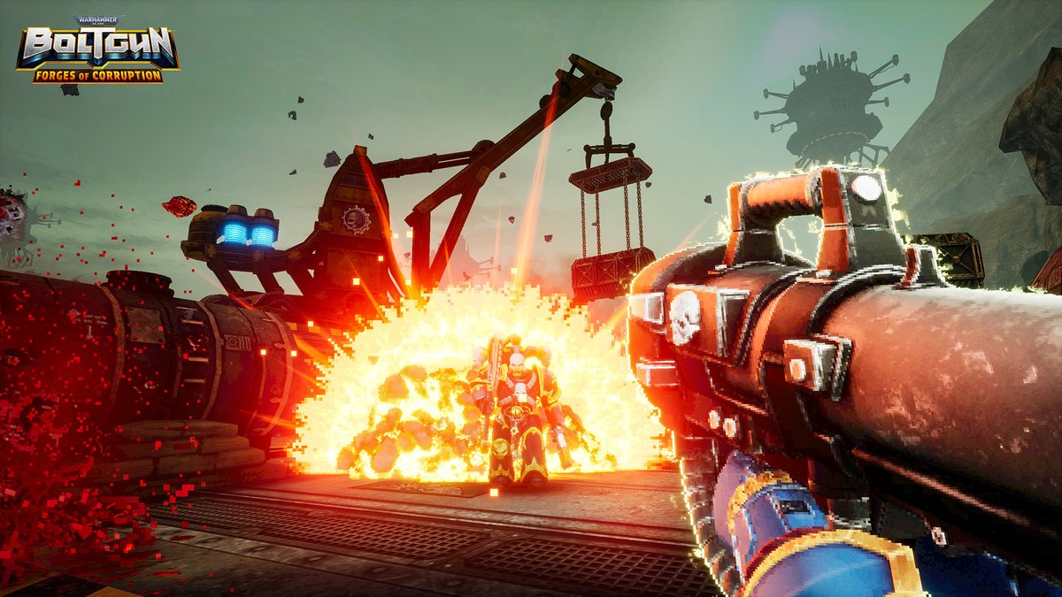 Focus_entmt's tweet photo. Space Marines!
 
A few days left before the release of #Boltgun's DLC Forges of Corruption including a campaign, new environments, new weapons... and also of a FREE update adding a brand new Horde Mode for everyone! 💥
 
Don't miss this, available June 18! https://t.co/ewQoful4nS