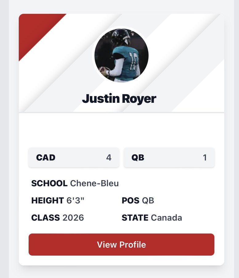 Justin Royer (@justin1royer) on Twitter photo Grateful to be ranked 4th in Canada and 1st QB! Class of 2026 <a href="/ECWagnac/">Emmanuel Cazeau-Wagnac</a> <a href="/przcanada/">Prep Redzone Canada</a> Grateful to be ranked 4th in Canada and 1st QB! Class of 2026 <a href="/ECWagnac/">Emmanuel Cazeau-Wagnac</a> <a href="/przcanada/">Prep Redzone Canada</a>