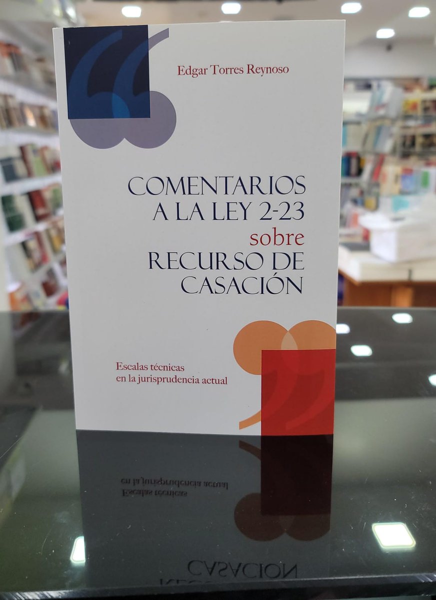 Me he atrevido a escribir algunos comentarios a la ley 2-23, sobre Recurso de Casación. 

Próximamente anunciaré la fecha y el lugar de la puesta en circulación.

Agradecer una vez más a mis amigos de <a href="/Libreria_J_Int/">Librería Jurídica Internacional</a> por todo el apoyo.