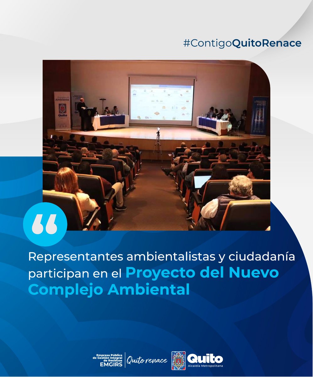 EMGIRSEP's tweet photo. 📰 👷‍♂️ #EmgirsInforma | Generamos un espacio de diálogo y debate sobre el ‘Nuevo Modelo de Gestión de Residuos, Plan Piloto de Recolección Diferenciada y el Proyecto del Complejo Ambiental en Quito’.

Conoce más en: https://t.co/LpC9rhdDHq

Con conciencia ambiental, #QuitoRenace https://t.co/TWTHIZ0M9T