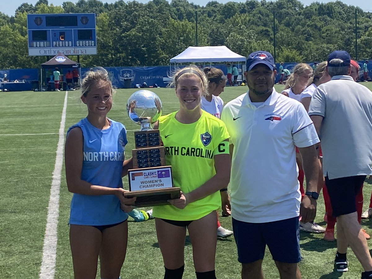 NCSoccerCoaches's tweet photo. The 2024 winners of the @ClashofNCSC you’re NC Tarheels 2-1 over SC. https://t.co/bWX7sZmIY4